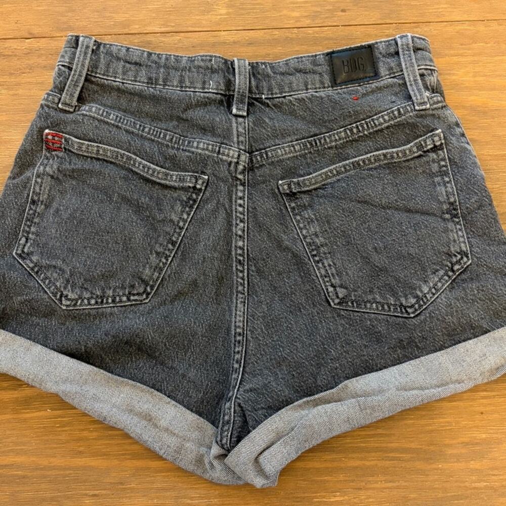 BDG Urban Outfitters High Rise Denim Shorts Size 28 Black Gray Acid Wash Cuffed - Picture 3 of 4